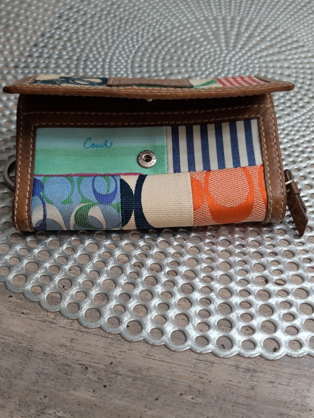 Coach Patchwork Multicolor Key Wallet - Picture 7 of 8